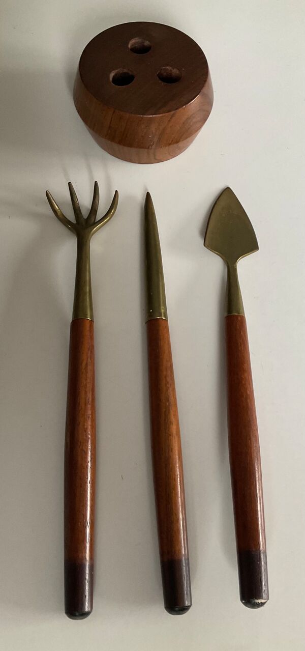 Set d’outils de jardin miniature des années 50
