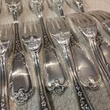 12 silver-plated dessert forks, Ercuis silversmith, Louis XV 29