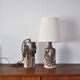 Unique Bodil Marie Nielsen Danish Modern Table Lamp with Leaves Print, 1960s