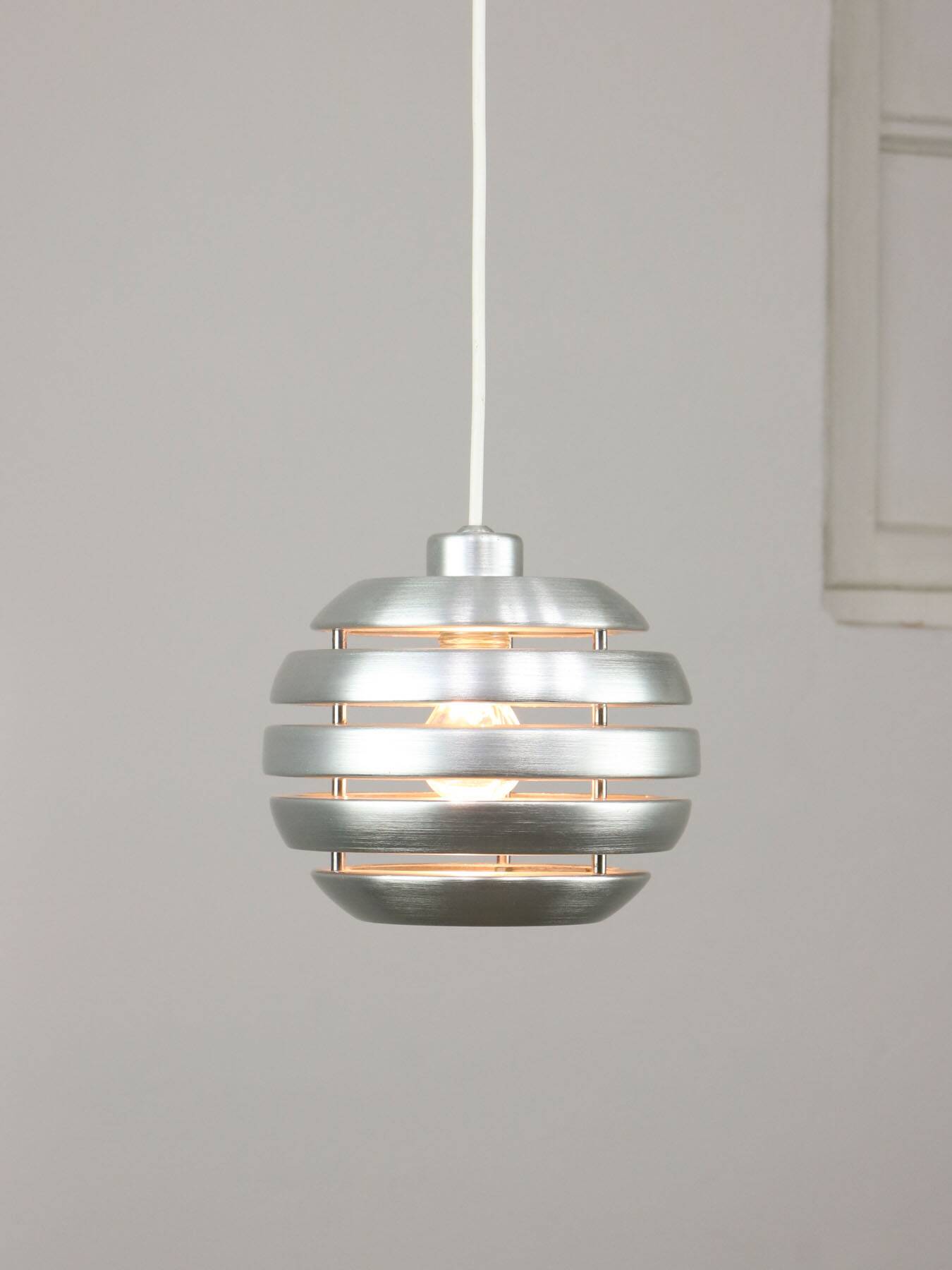 Vintage Italian Aluminum Beehive Pendant Lamp, 80s