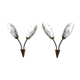 Pair of double opaline and brass wall lights from the 1960s-1970s.