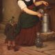 Painting signed G. Spangerberg and dated 1886, interior scene