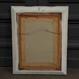 Watercolor on paper 1920 mountain village whitewashed frame