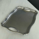Stainless steel serving tray – Vintage silver-plated metal dish French design