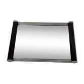 Mirror tray Art Deco old wooden handle aluminum baguette 1930 1940