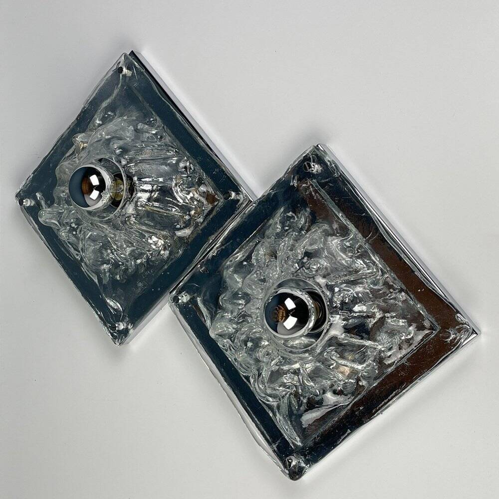 Murano wall lamps Polifemo by Angelo Brotto for Esperia, Italy, 1970s, set of 2