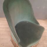 Fully upholstered chair called "toad"