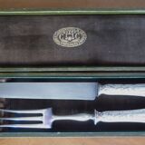 Old CHRISTOFLE carving set, “Ribbon clochette” model
