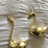 Pair of swans brass year 1970