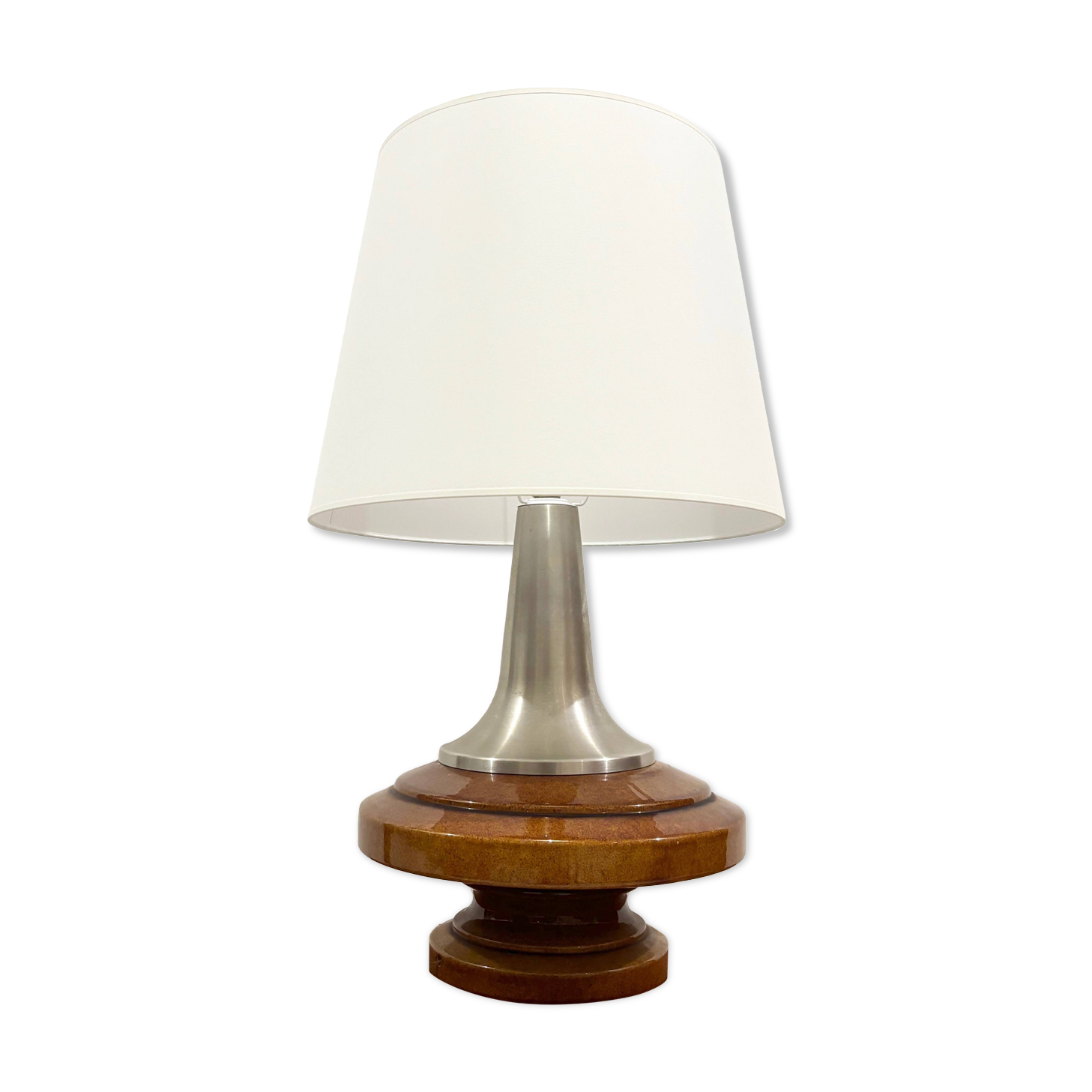 70s floor lamp in ceramic and chrome metal