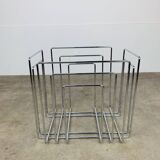 Chrome metal magazine rack by Willi Glaeser for TMP, 1980s.