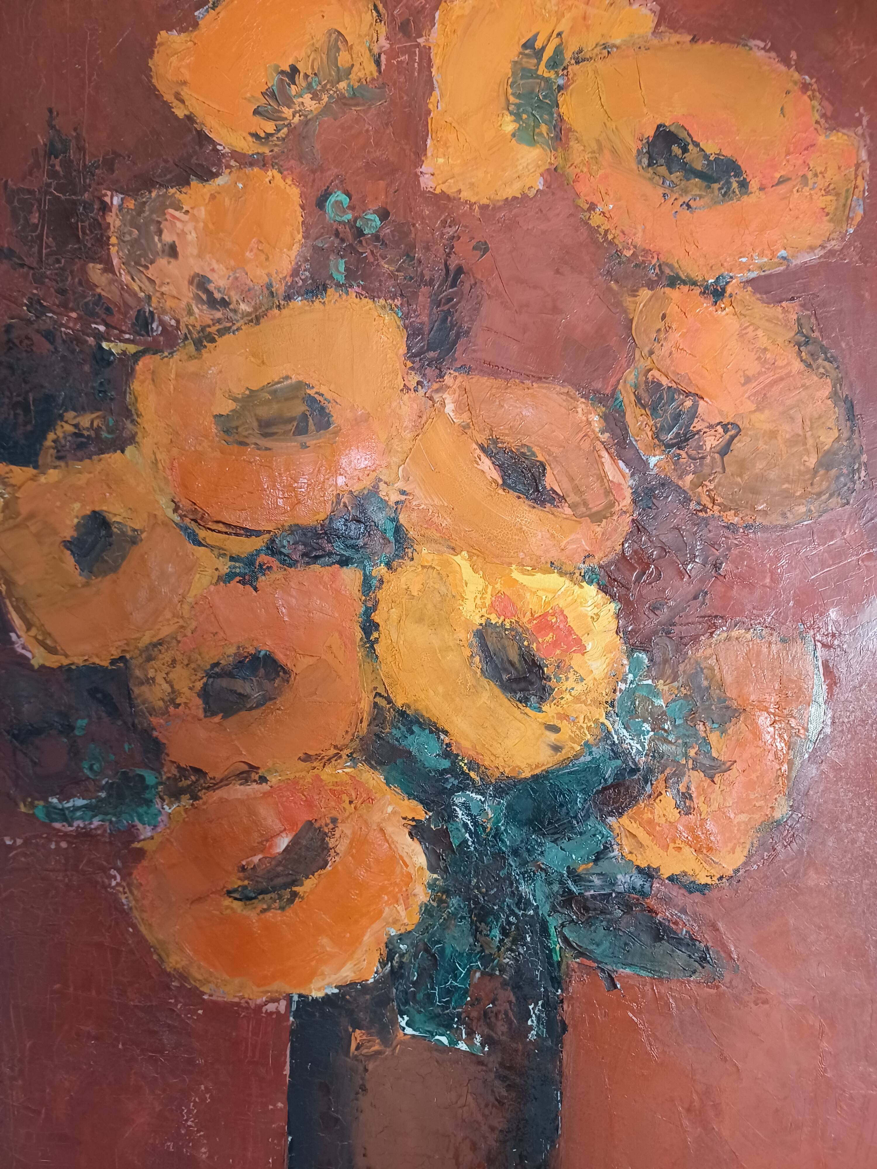 Huile sur toile de jacques daufin, années 50.