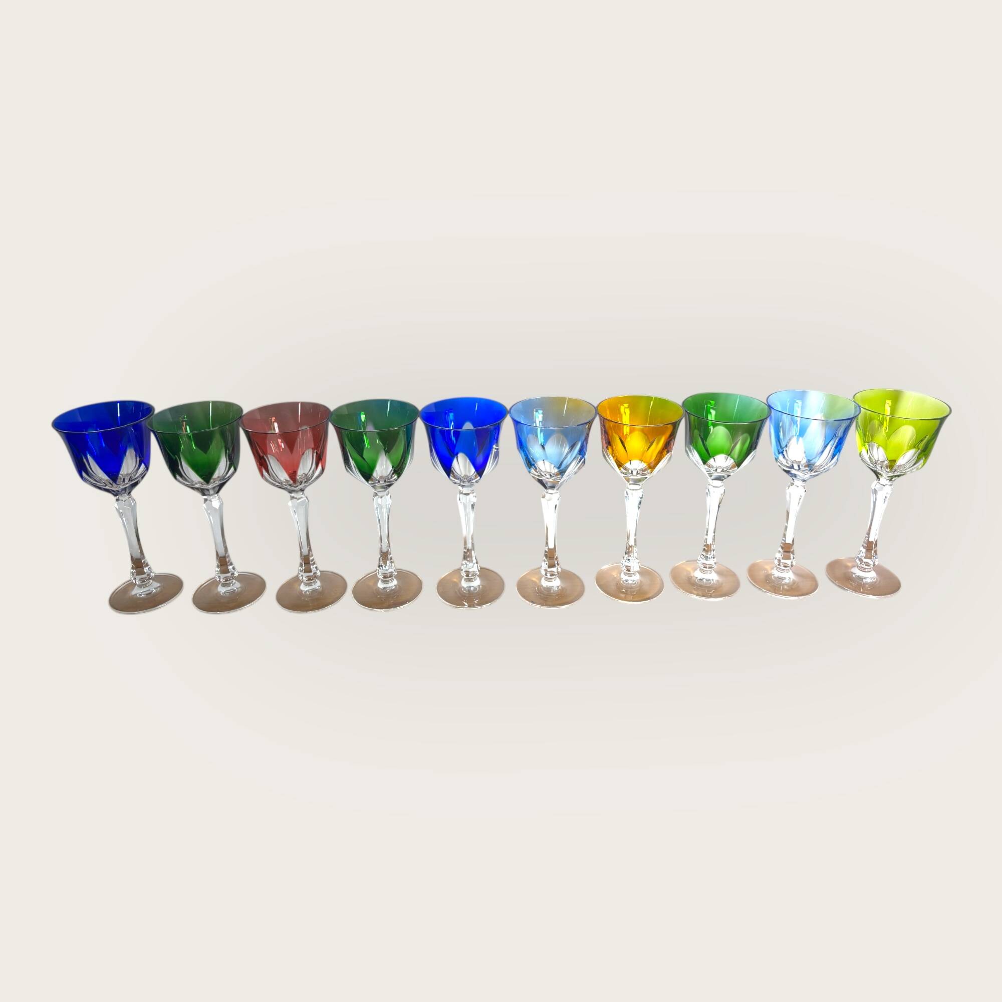 Roemer Crystal stemmed glasses, France color, XL