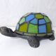 Tiffany style turtle lamp in vintage blue-green glass paste