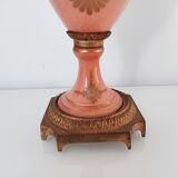 Decorative vase with gallant stage and brass frame