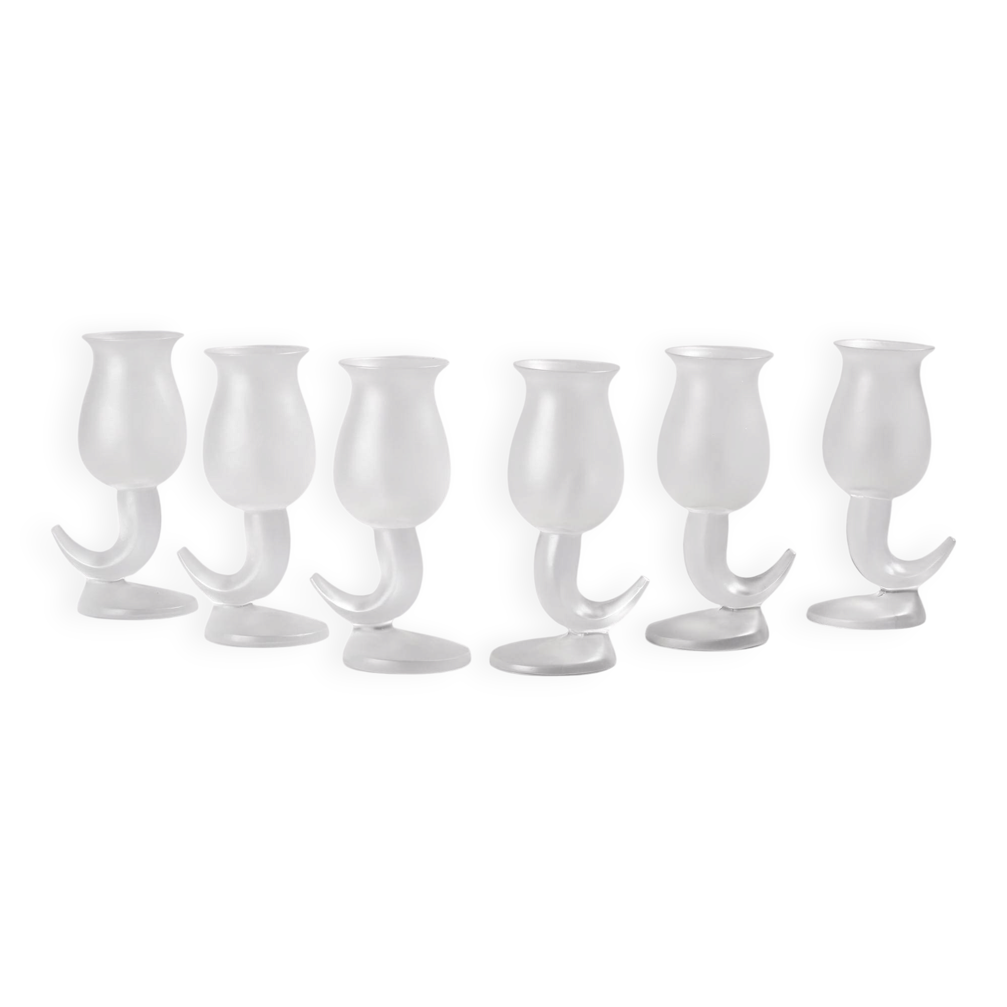 Suite de 6 verres « Fish » par Frank Gehry, Swid Powell, 1990