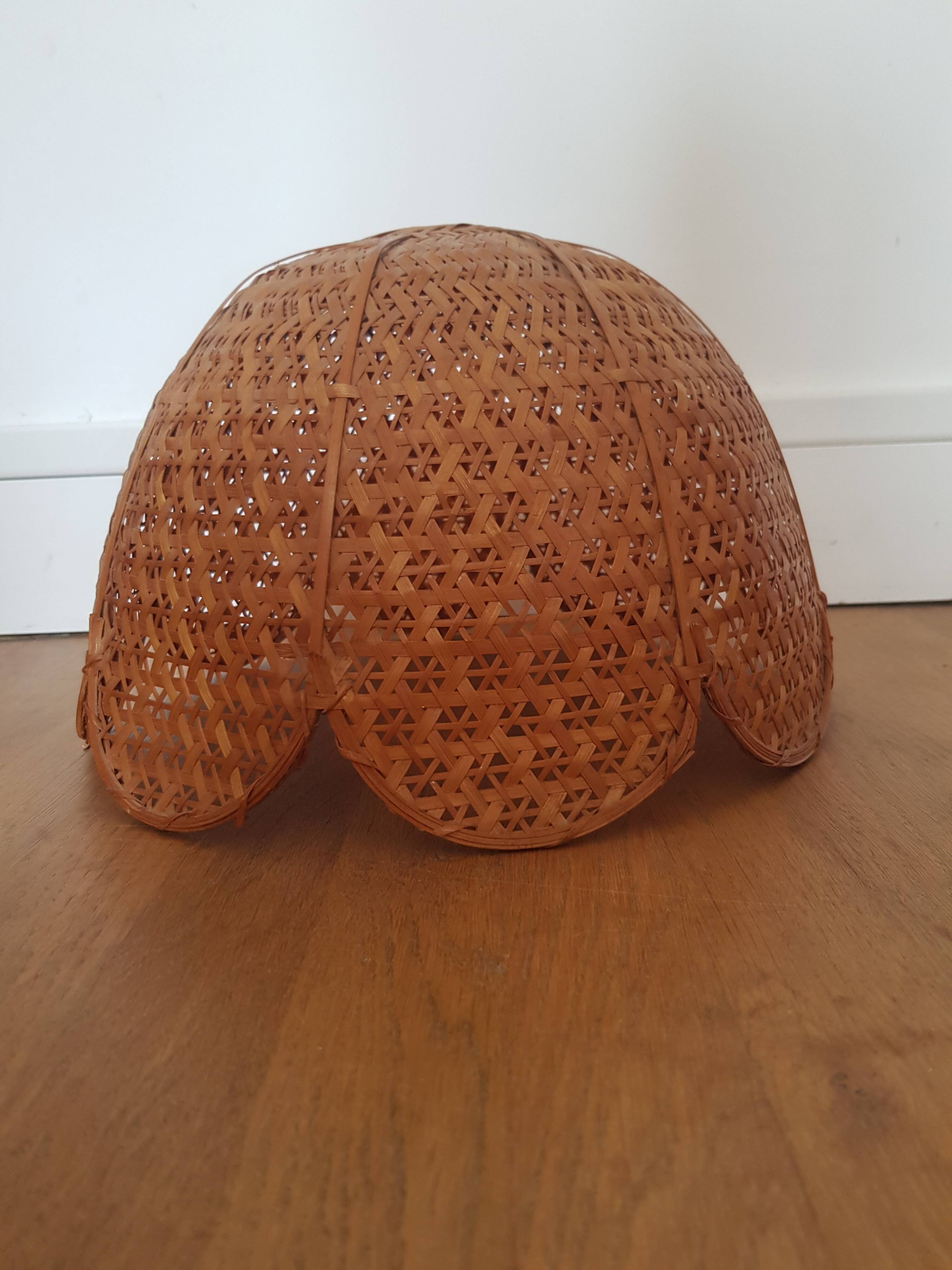 Abat-jour de suspension en rotin