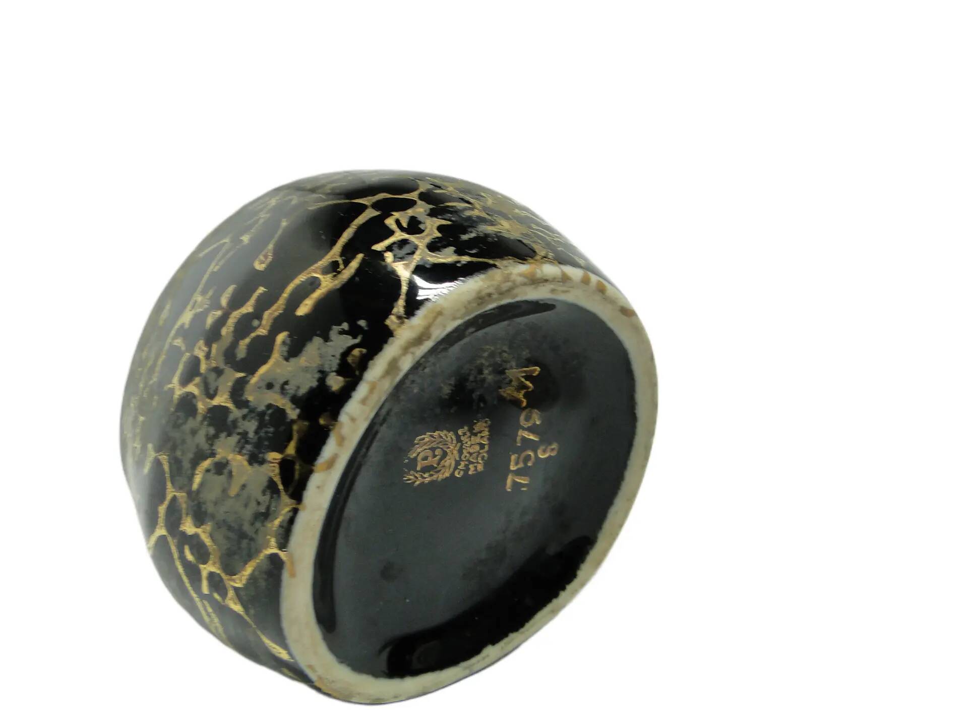 Iza sugar bowl, black porcelain, Chodzież, Poland, 1970s.