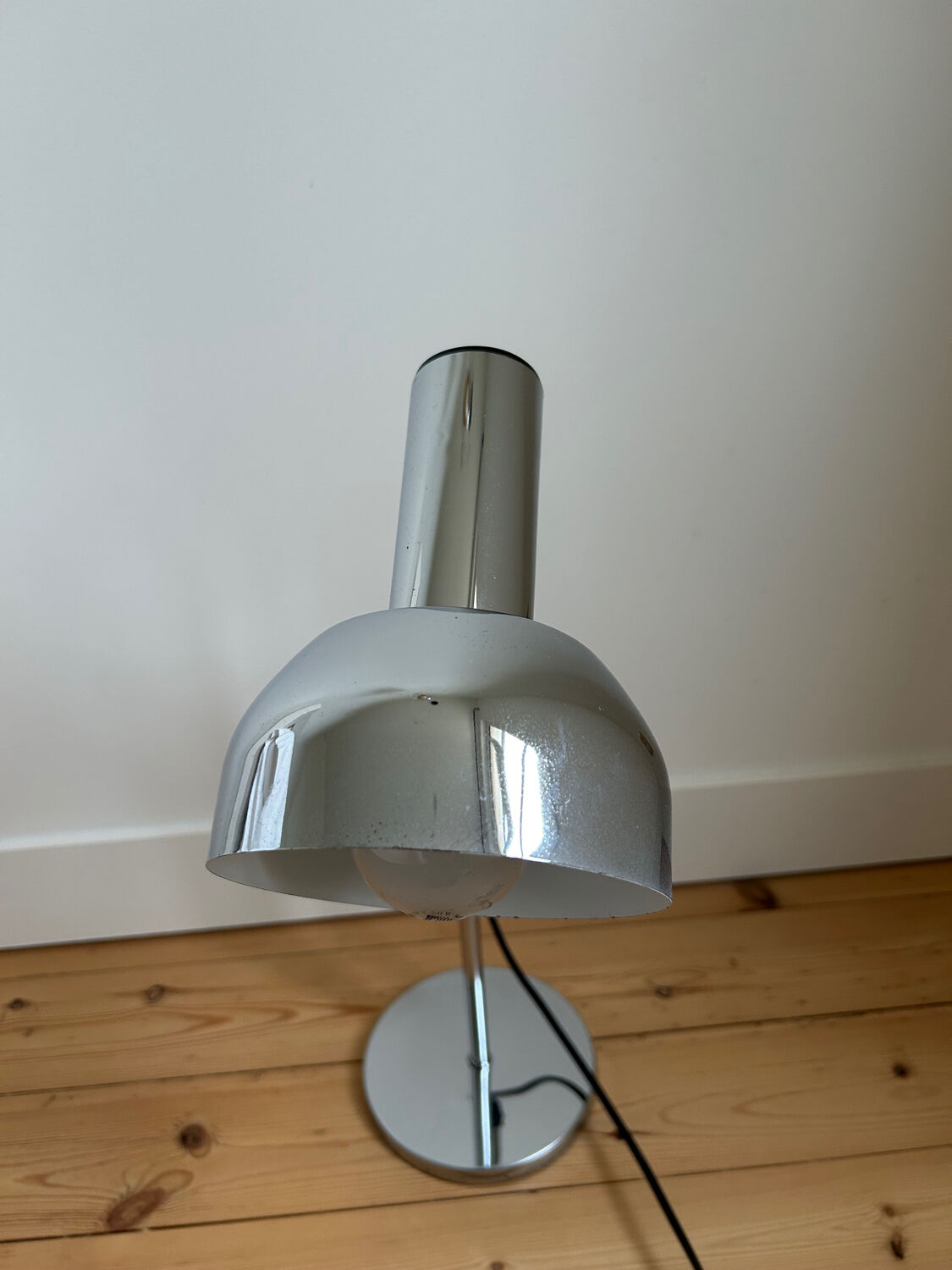 Vintage chrome metal desk lamp