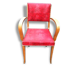 Fauteuil bridge rouge avec son simili d'origine