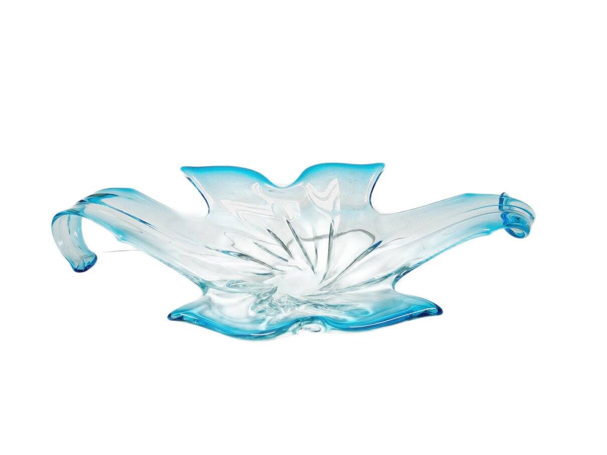 Postmodern Sommerso Murano glass fruit bowl from Mandruzzato, Italy, 1950