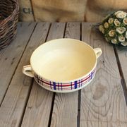 Ancient Ceramic Salad with Handles signed Saint-Amand