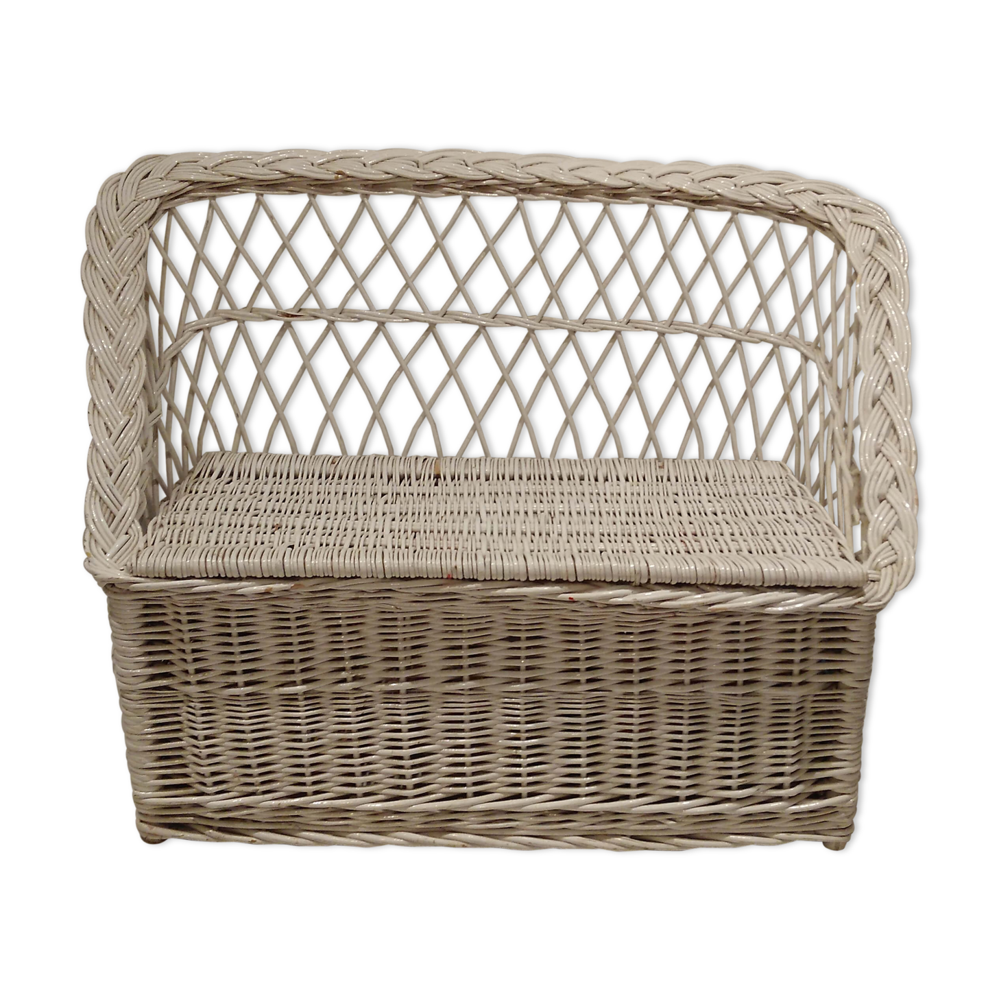 Banquette coffre enfant osier