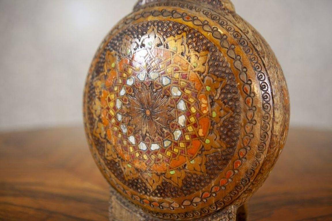 20th-Century Ornately Wooden Water Bottle, 1890s