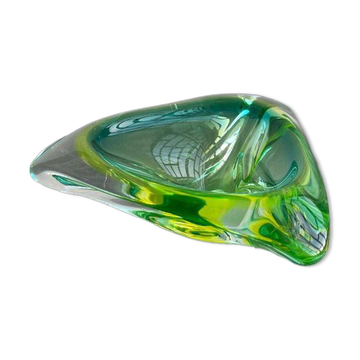 Acid Green Murano Glass Bowl, Mid-Century Modern, Italy, 1960s Decor