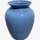 Minimalist plain blue ceramic baluster vase