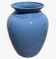 Minimalist plain blue ceramic baluster vase