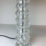 Pair of mid-century crystal lamps by Carl Fagerlund for Orrefors Sweden, 1970s.