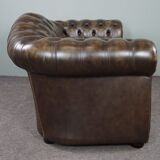 Chesterfield sofa in cowhide leather 2 places