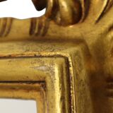 French Gilded Mirror Gold Leaf Baroque Style Rectangular 1950s