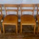 Set of 4 vintage bistro chairs in light wood