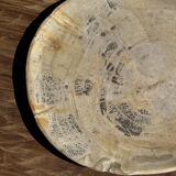 Oval petrified wood dish or bowl with grey edges D28x24 -3779