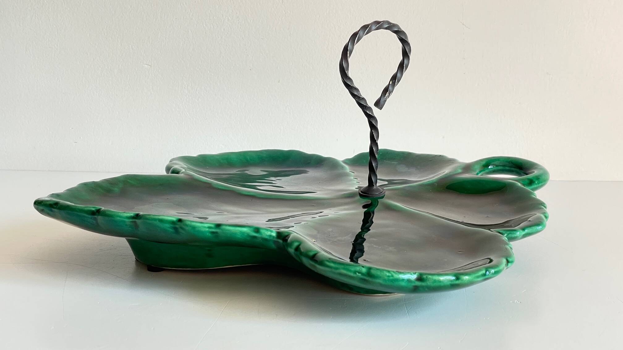 Vintage glazed ceramic slip dish