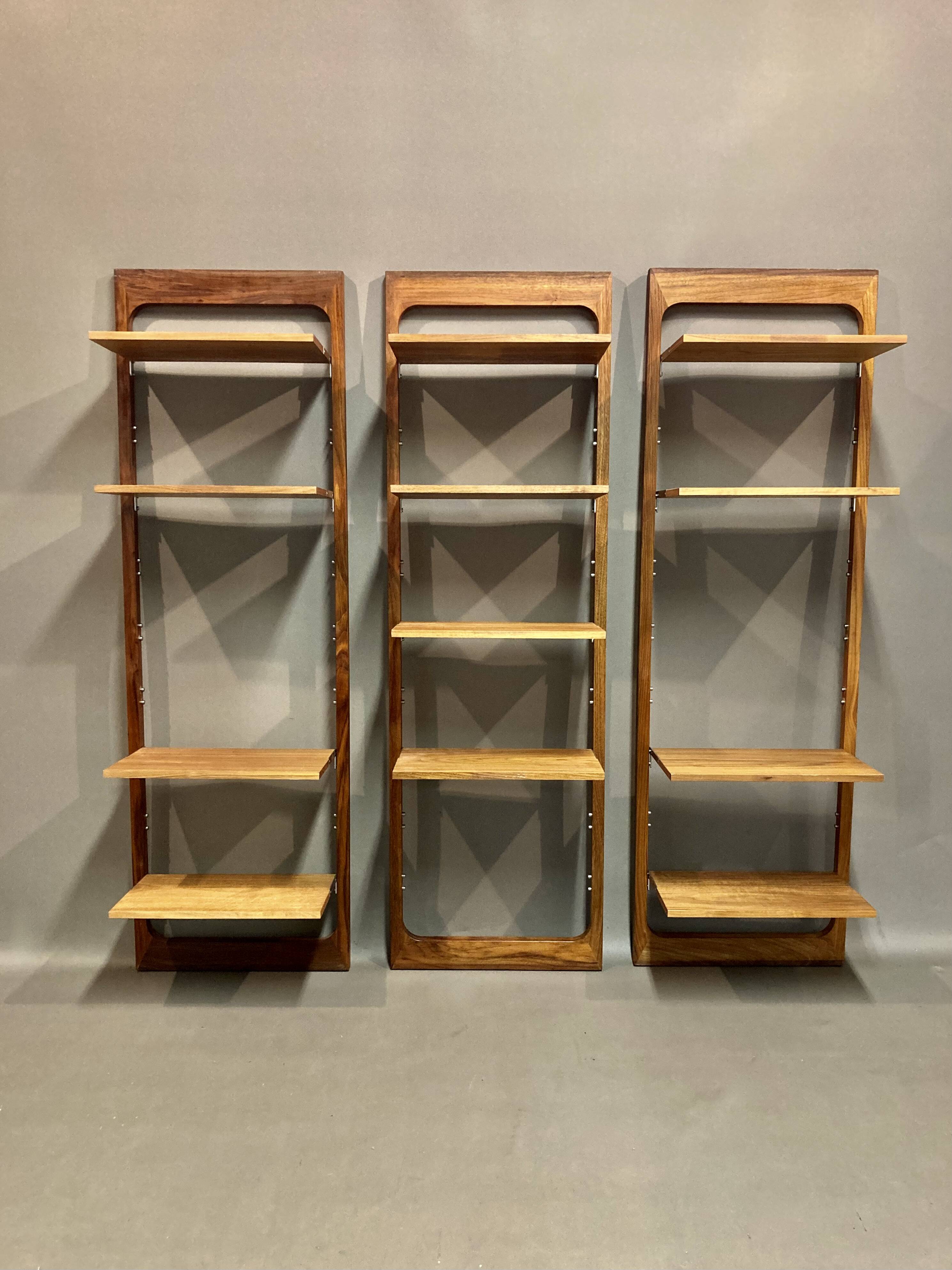Suite de 3 étagères modulables design scandinave 1960