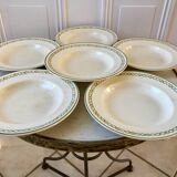 lot of 6 green and orange Longwy Iron Earth hollows from the beginning of the 19th century