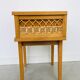 Vintage light wood and rattan bedside - 1960