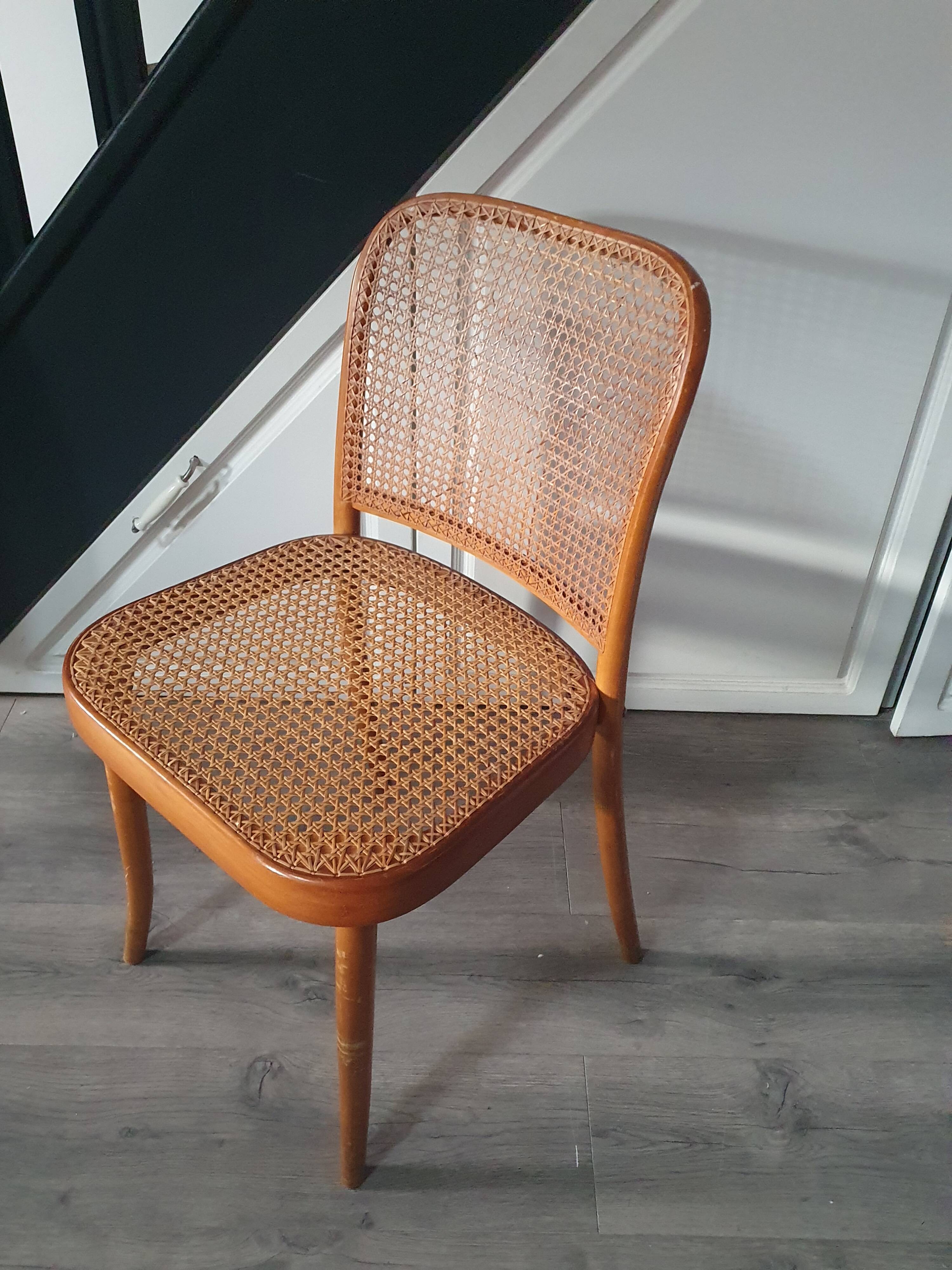 vintage thonet cane armchair chair model 811 design by josef hoffman 60s