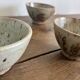 Set of 3 vintage speckled stoneware mugs
