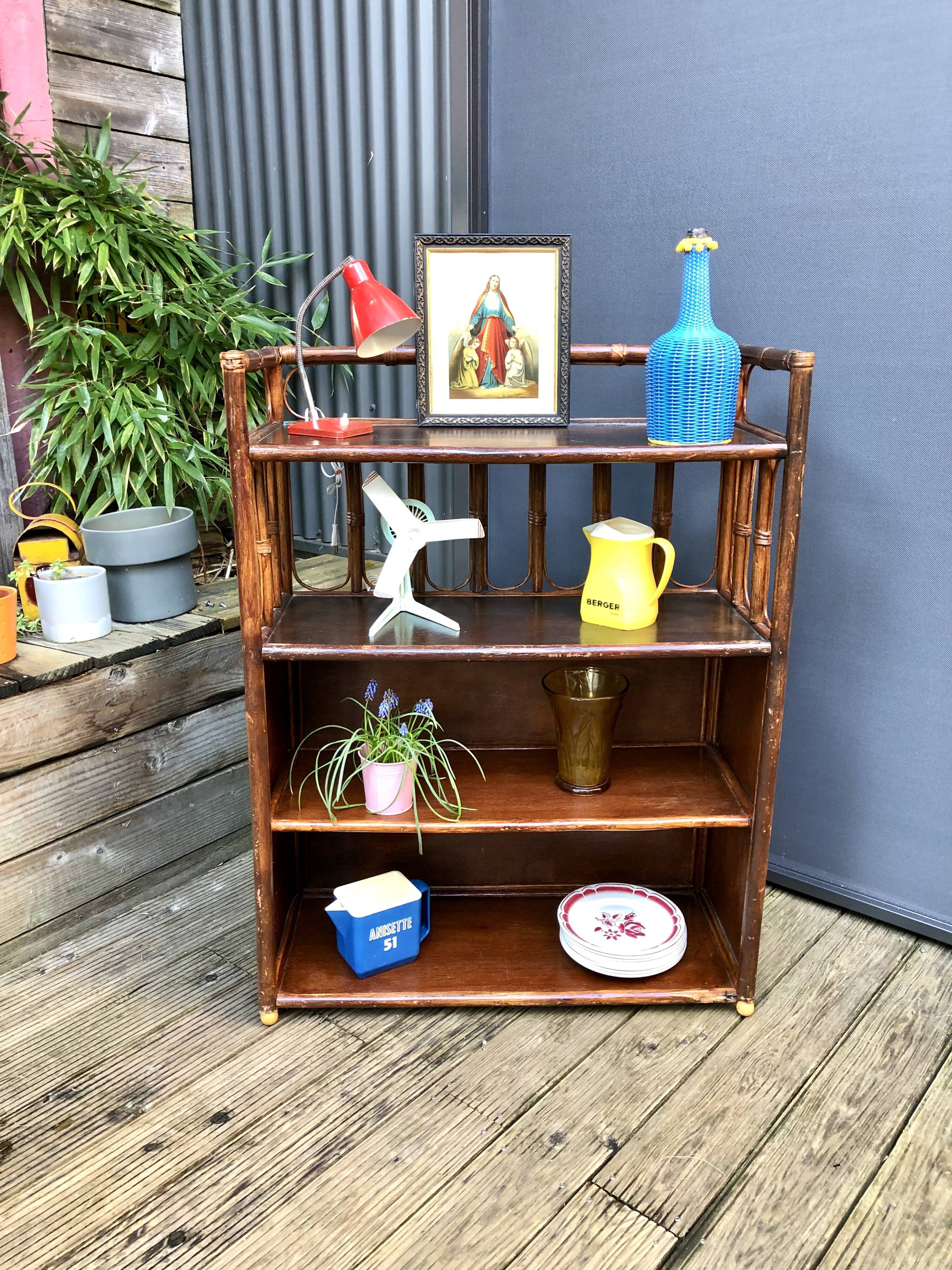 Rattan shelf