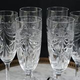 6 champagne flutes Cristal de Lorraine