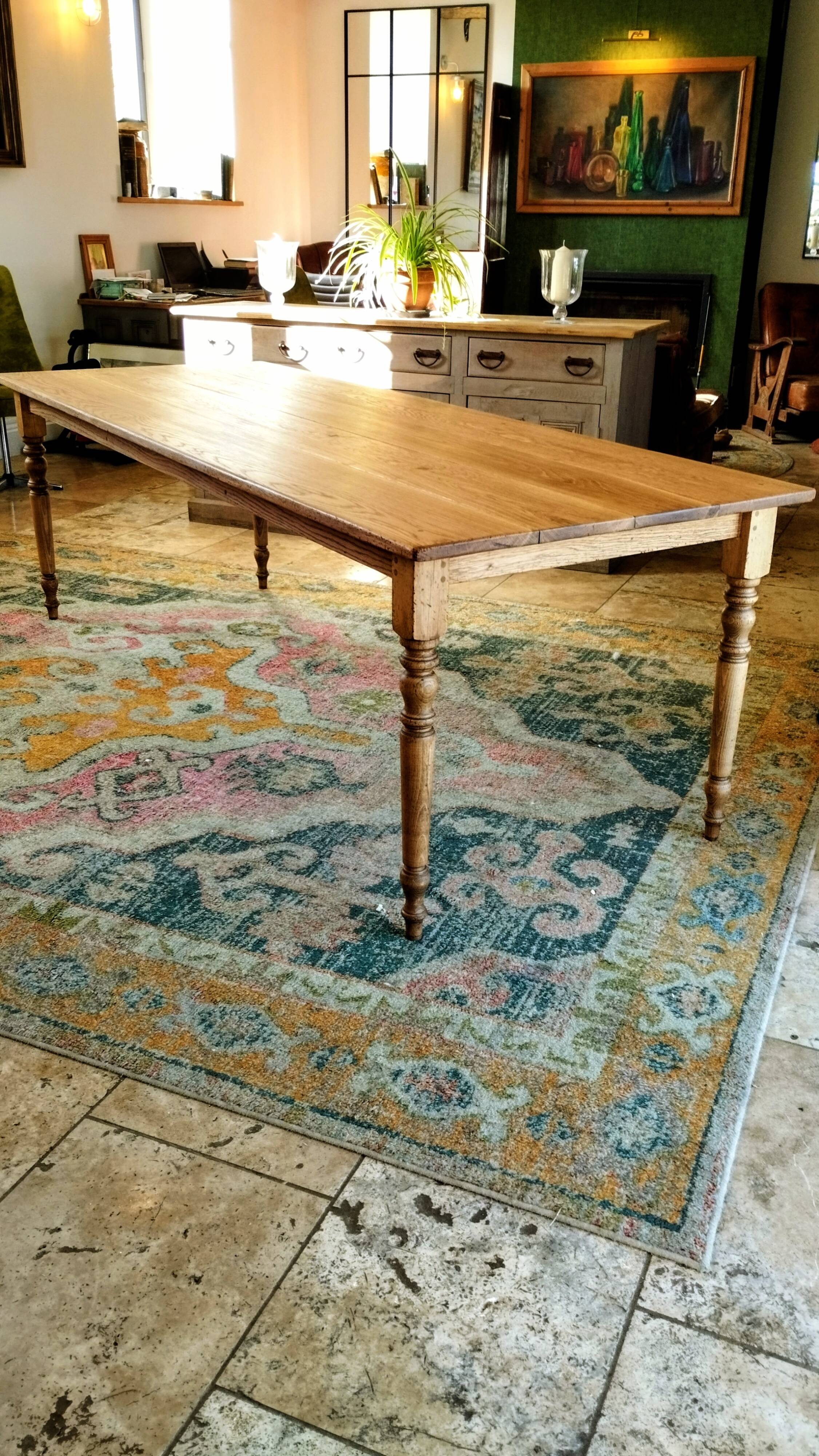Solid oak farmhouse table