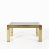Table basse plaquée or par Belgo Chrom, années 1970