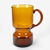 Amber-colored blown glass orangeade set