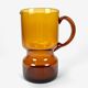 Amber-colored blown glass orangeade set