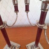 Pair of three-burner candlesticks