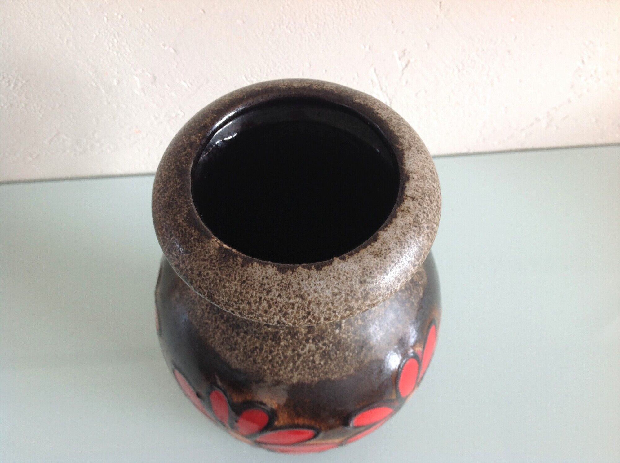 Fat Lava style red flower vase by Scheurich Keramik vintage 60s-70s